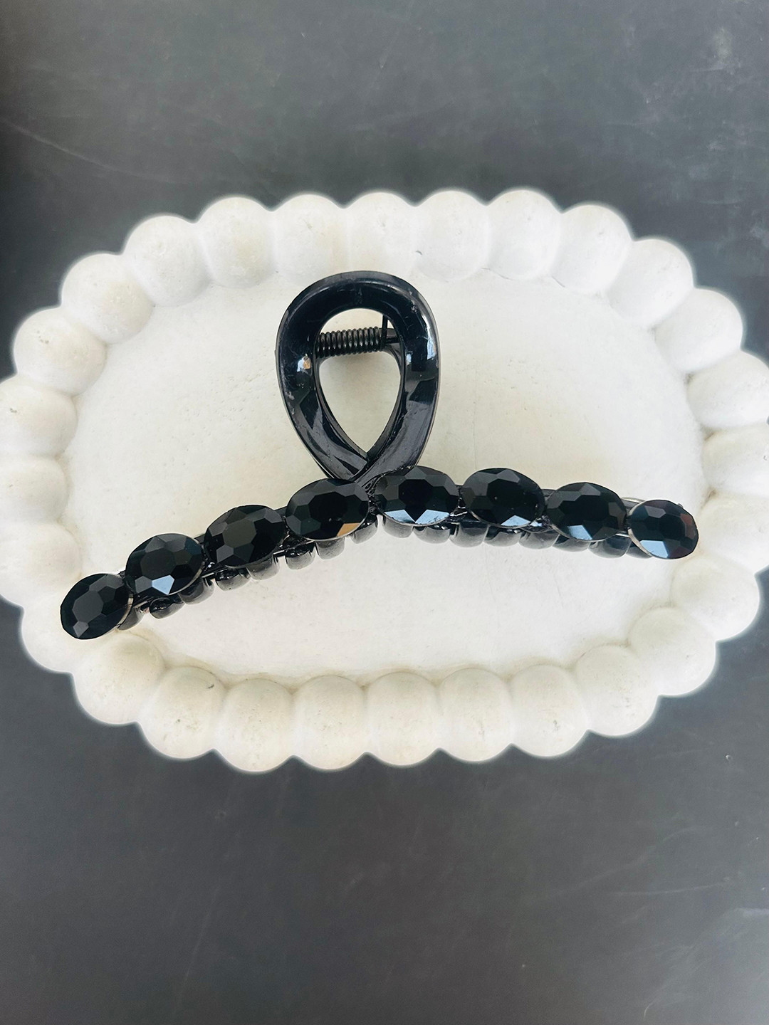 Radhya Accessories Women Colored Stone Acrylic Hair Claw Clip