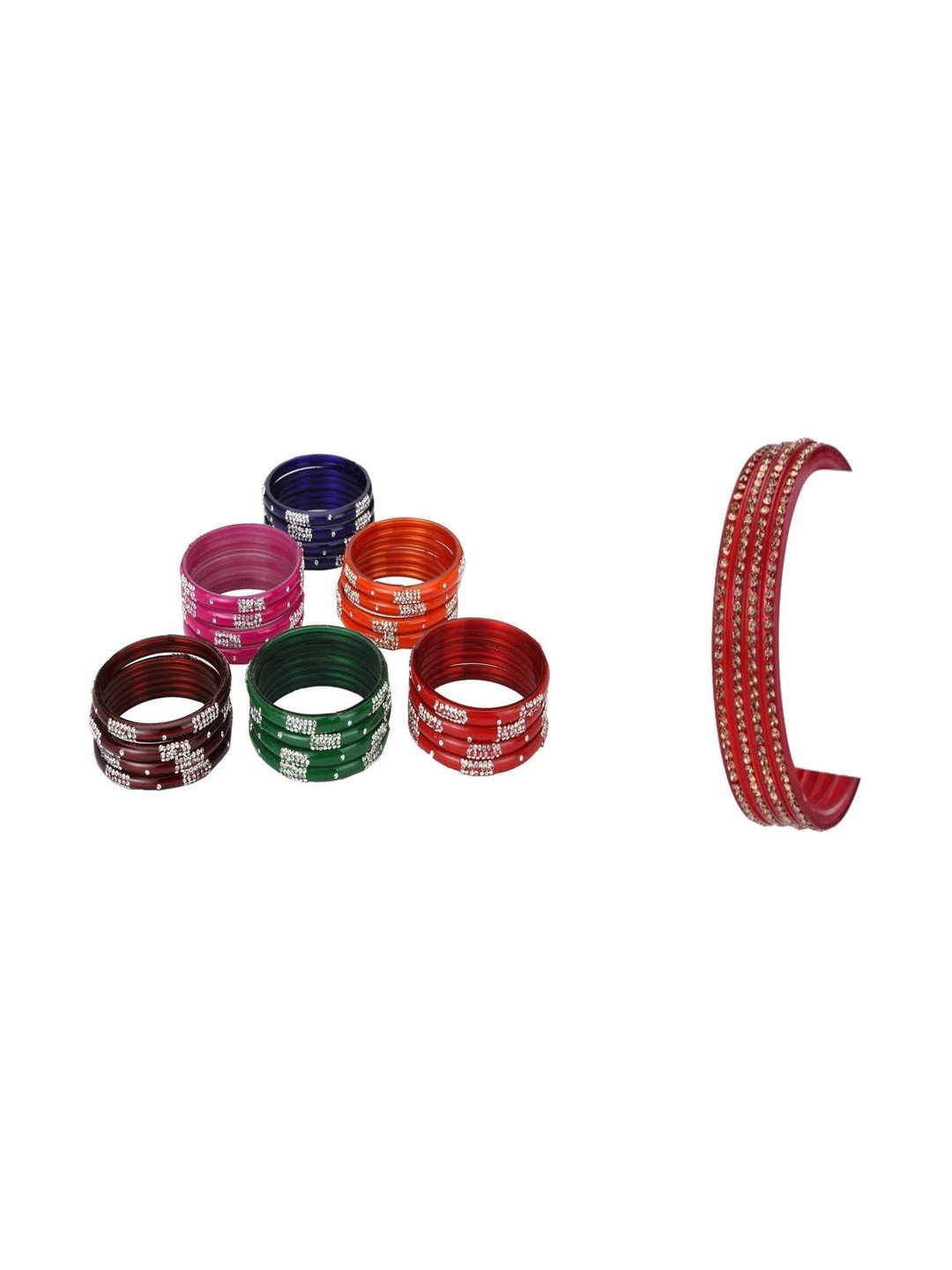 Somil Womens Pack of 28 Multicolour Bangles