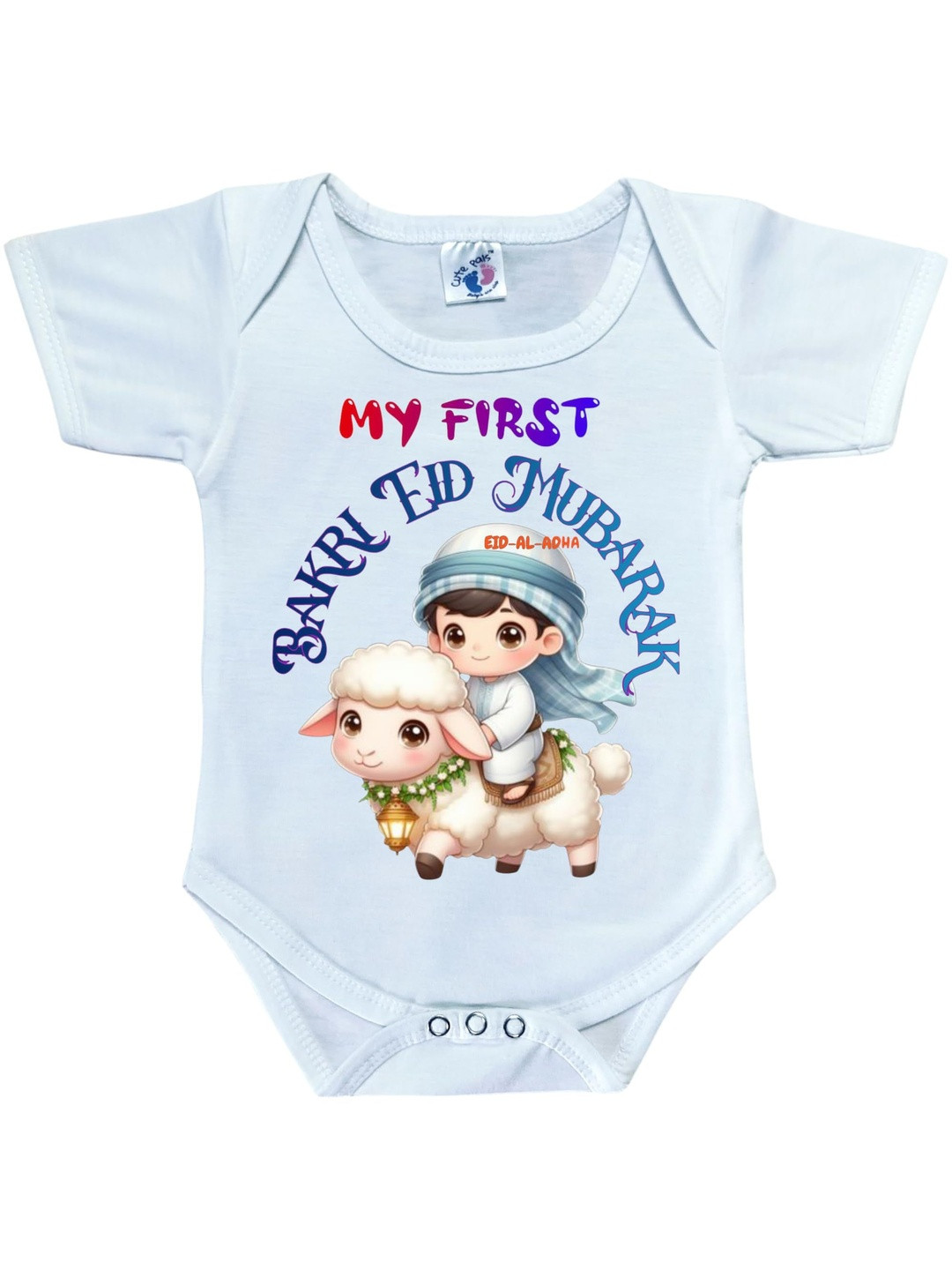Cute Pals Infants My First Bakri Eid  Printed Cotton Bodysuit
