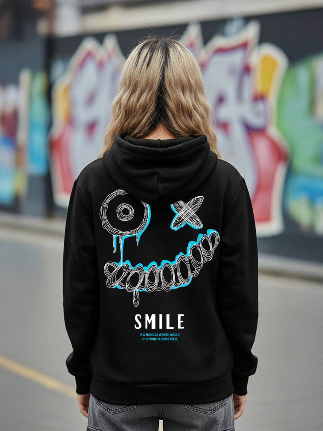 BENNY BROOKS Women Graphic Printed Long Sleeve Hooded Sweatshirt