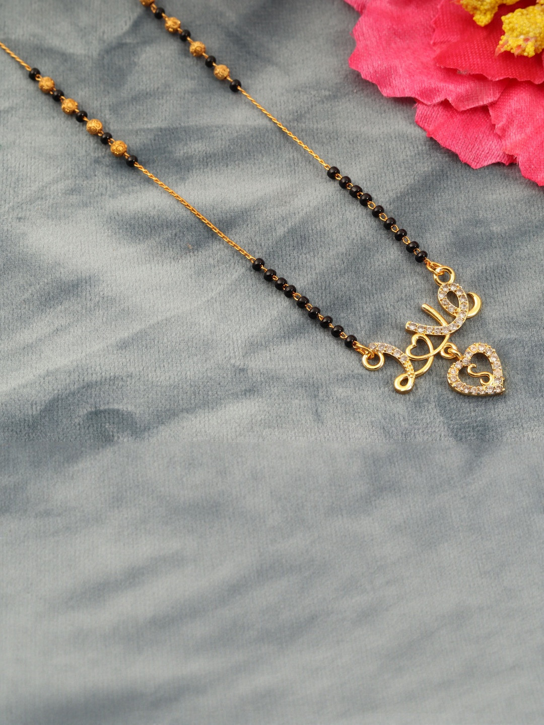 Laksh Enterprise Love Letter S Mangalsutra With a Gold-Plated Ring