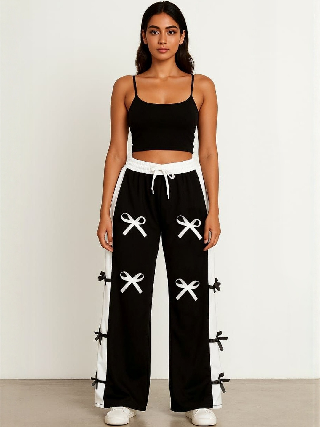 BALDRIC Women Bow Detail Colorblocked Detail Track Pants