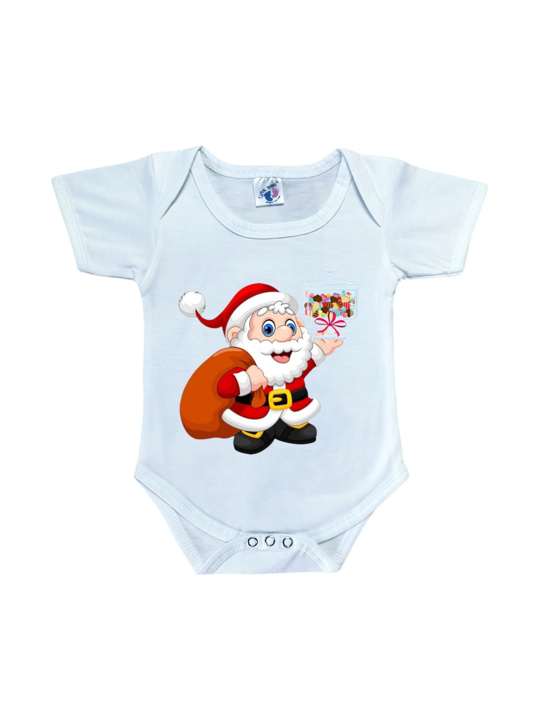 Cute Pals Infants Merry Christmas Santa Claus Printed Cotton Onesie Bodysuit
