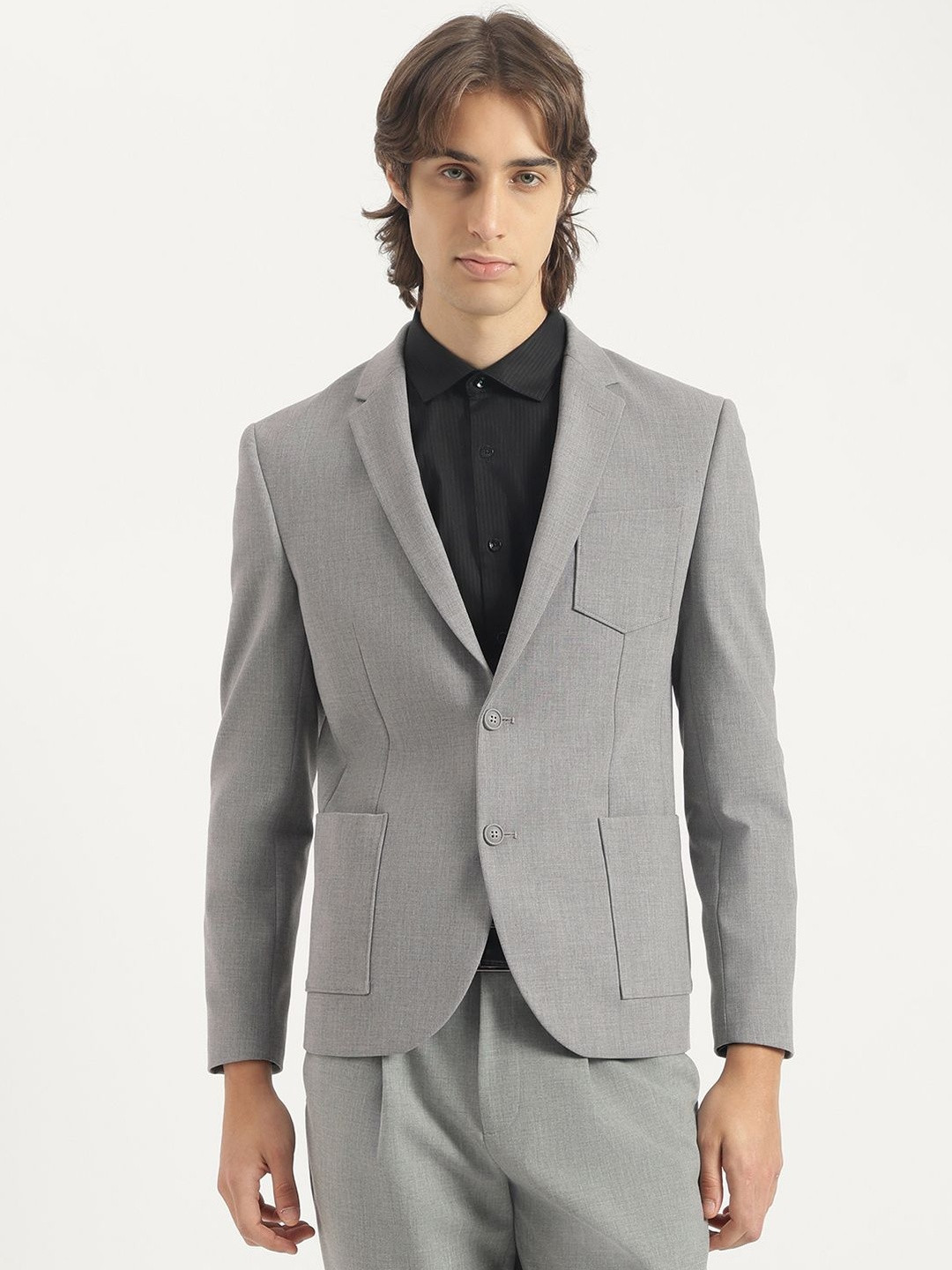 United Colors of Benetton Notched Lapel Single-Breasted Blazer