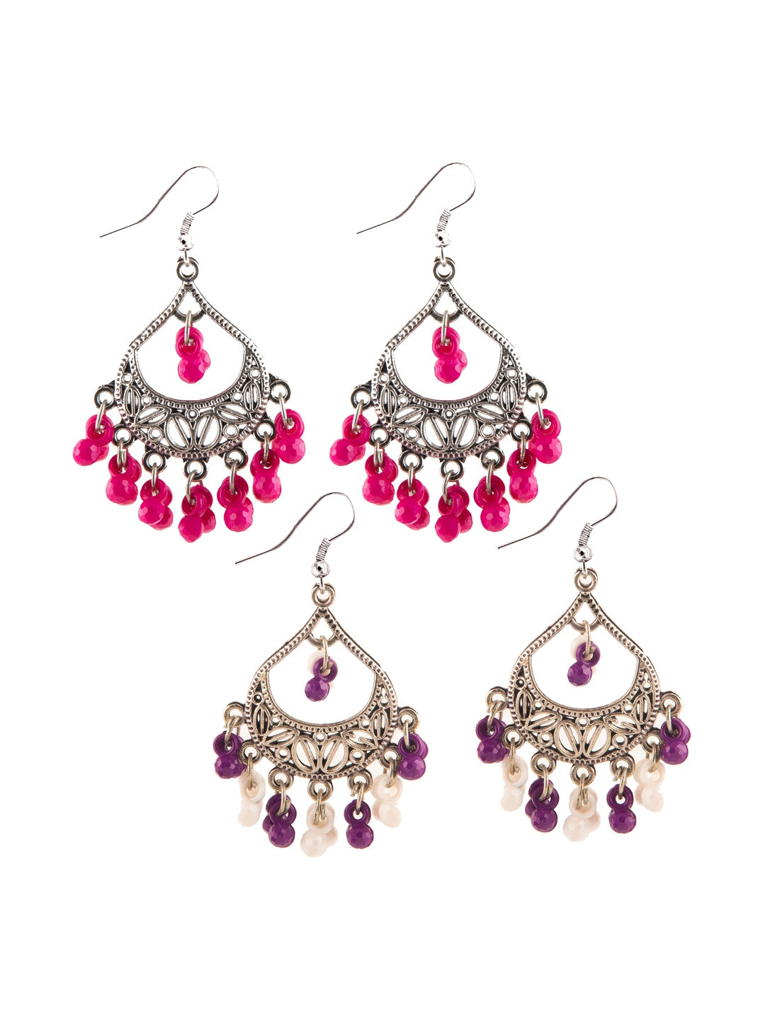 Creative Frogs Women Set of 2 Beaded Dangler Earrings Set