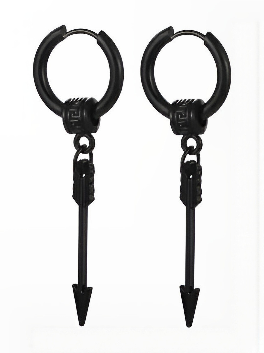 Just Devotional Men Geometric Shaped Hoop Earrings