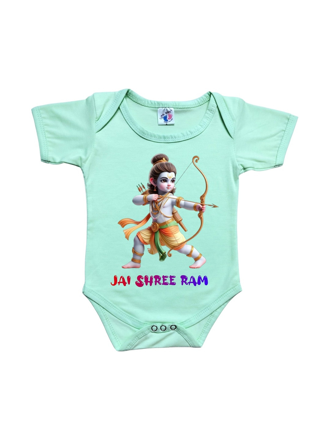Cute Pals Infants  Jai Shree Ram Navami Printed Cotton Bodysuit