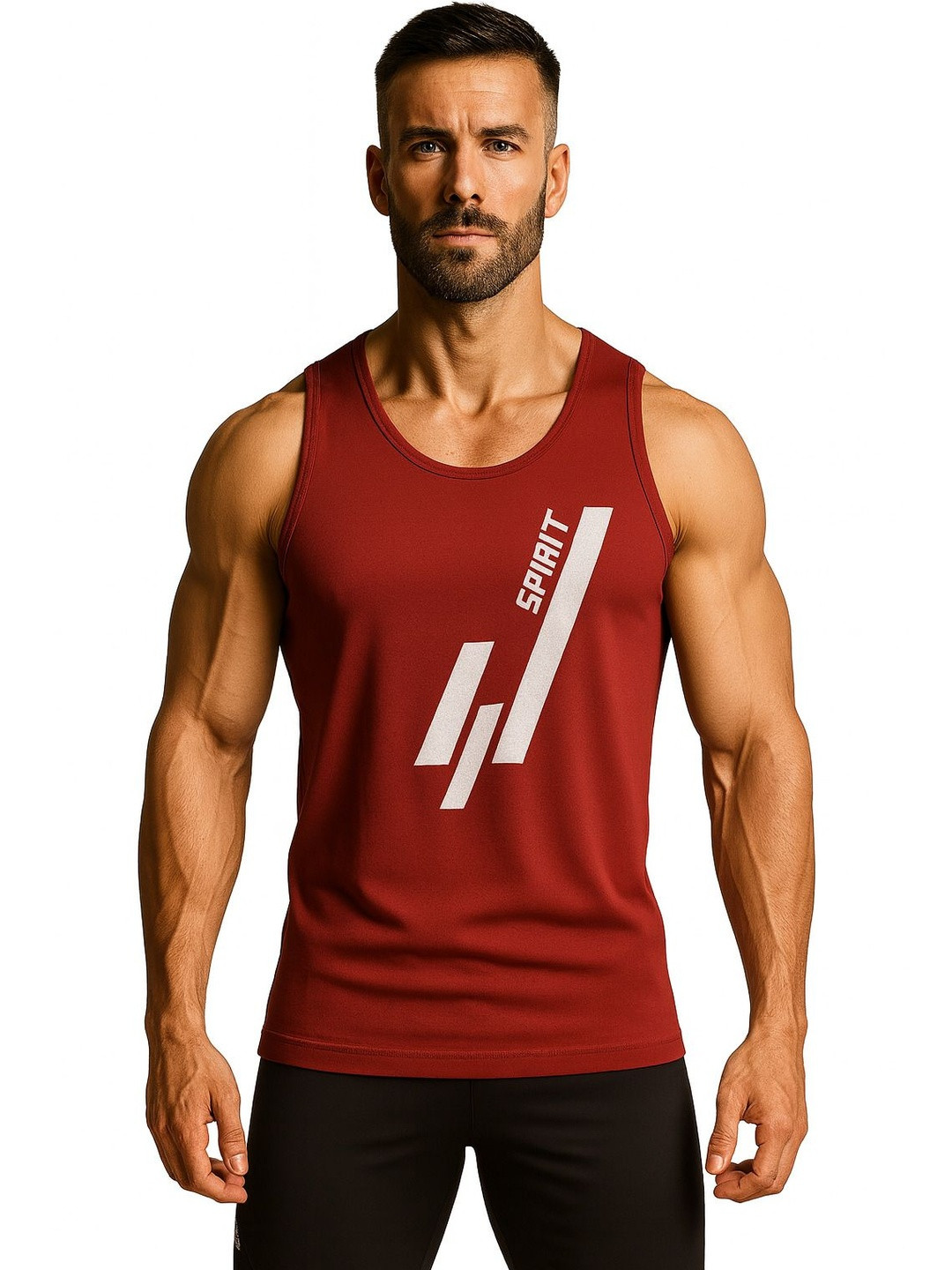 3Colors Men Spirit Printed Sleeveless Gym Innerwear Vests