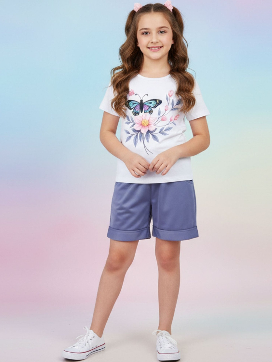 4YOU DRESSES Kids Printed Short Sleeves T-shirt With Shorts