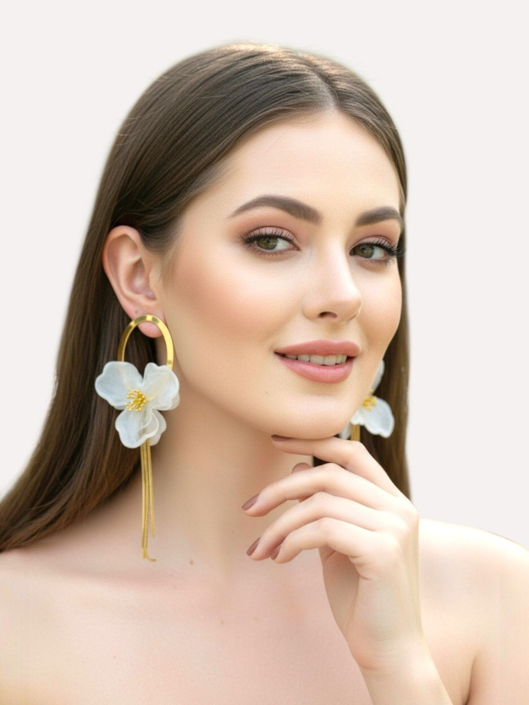 AVANT-GARDE PARIS 14K Gold-Plated Anti-Tarnish Floral Shaped Tasselled Drop Earrings