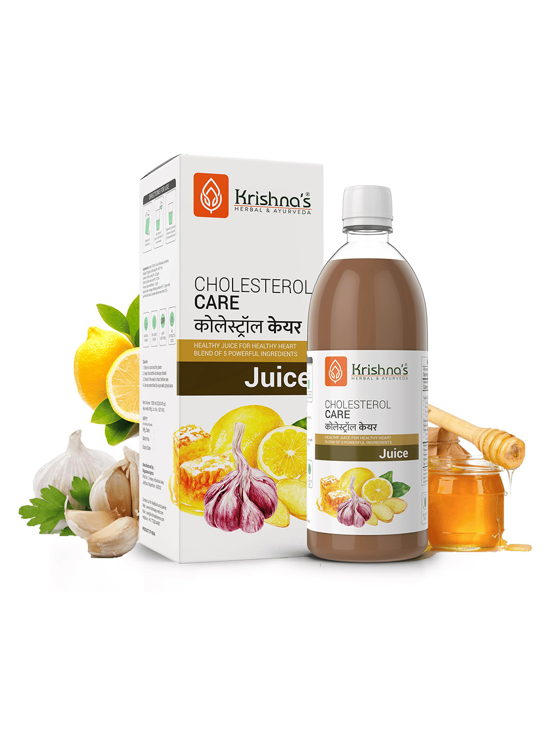 Krishna's Herbal & Ayurveda Cholesterol Care Juice for Healthy Heart - 1L