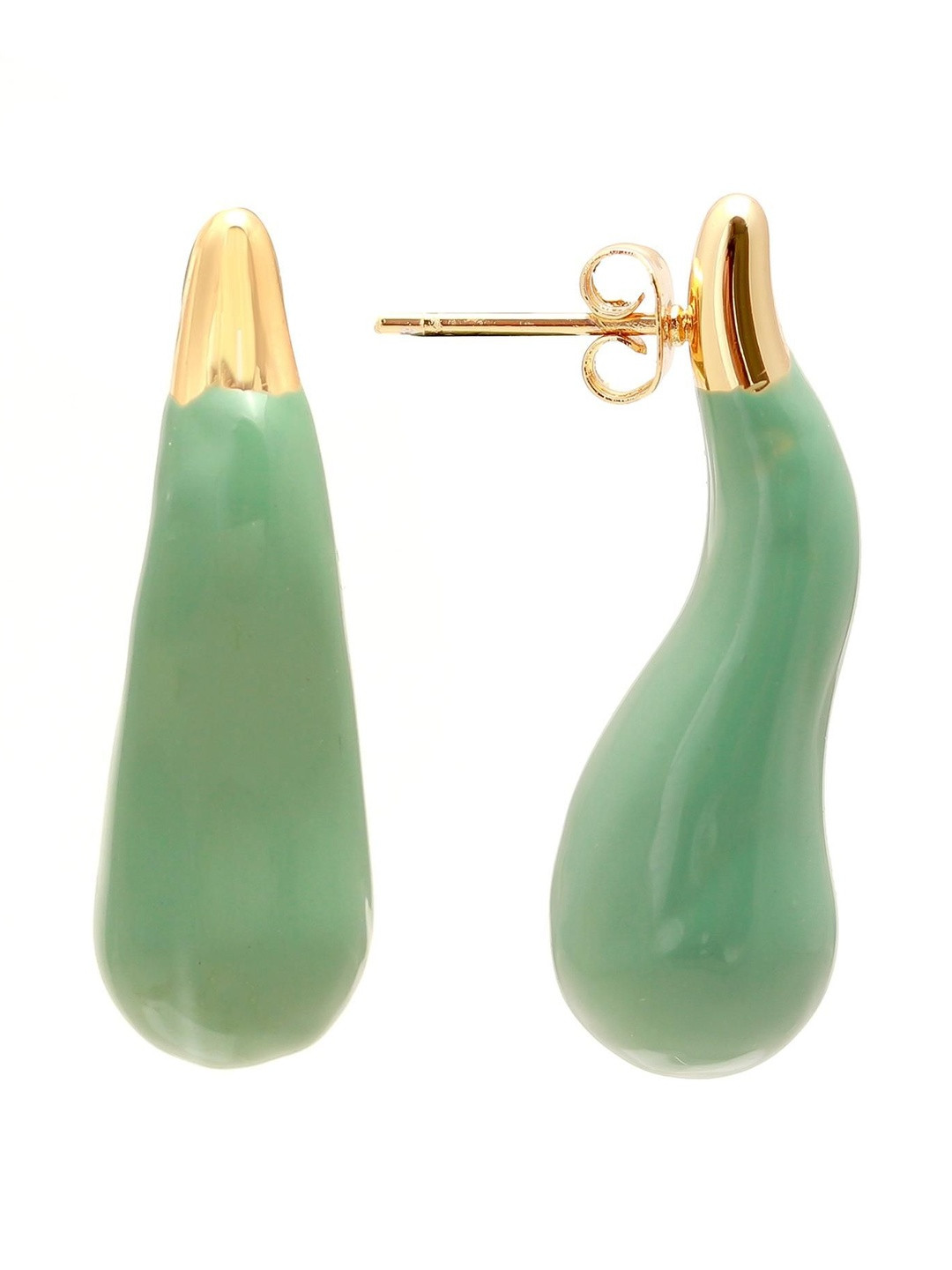 MAHTTAB Women Teardrop Shaped Post and Back Drop Earrings