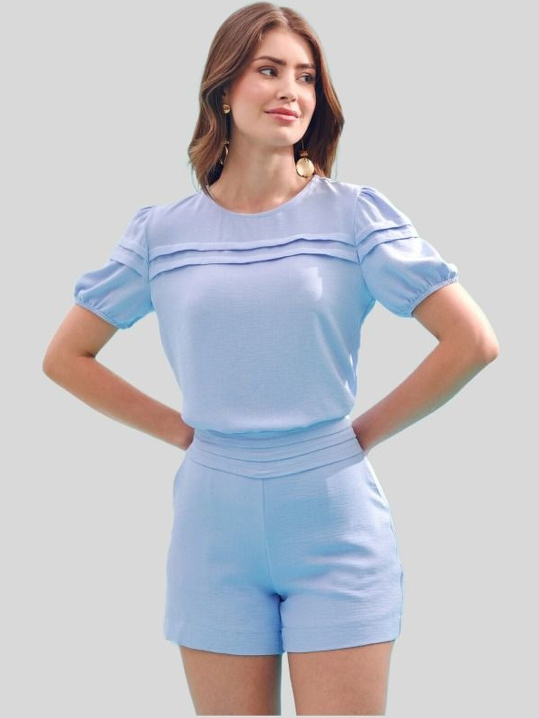 FNOCKS Round Neck Short Sleeves Top & Short