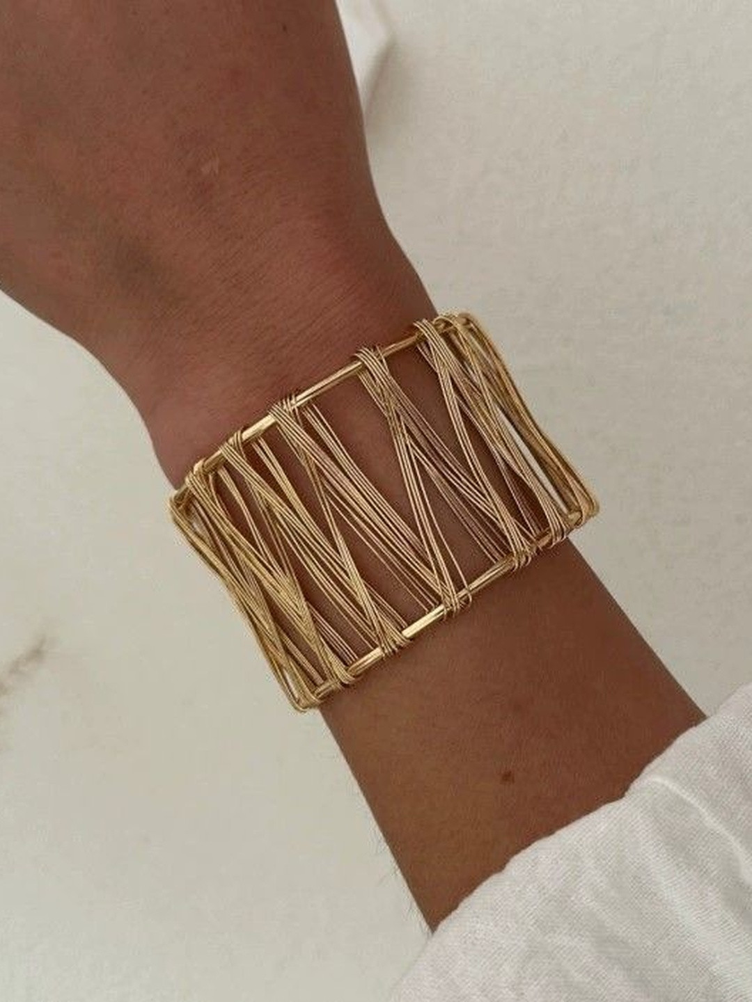 Just Lil Things Crisscross Wire Design Cuff Bracelet