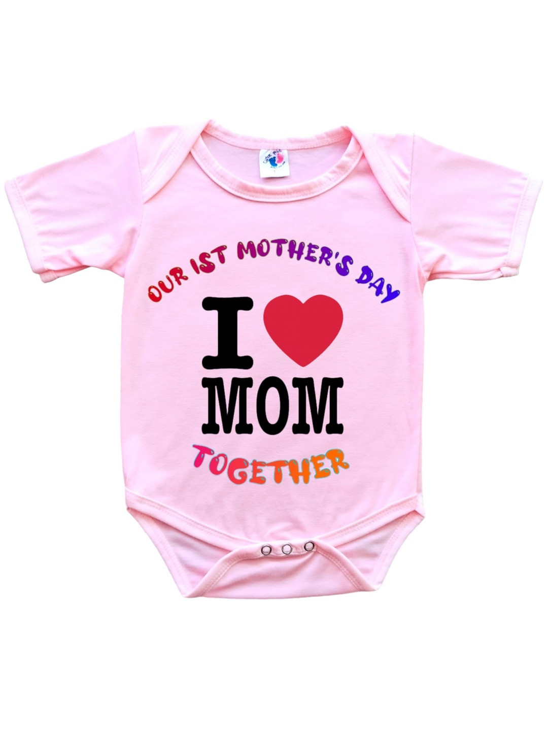 Cute Pals Infants Happy Mothers Day Printed Envelope Neck Cotton Bodysuit