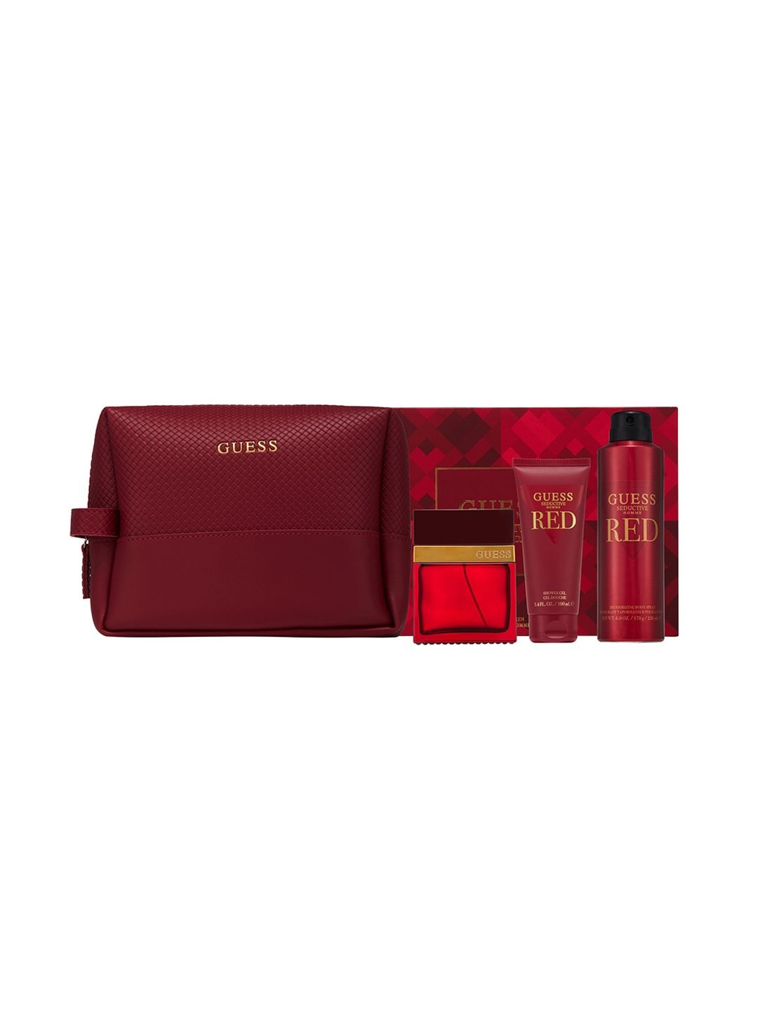 GUESS Men Set Of 3 Seductive Homme Red EDT- 100 ml- Shower Gel- 100 ml- Body Spray- 170 g