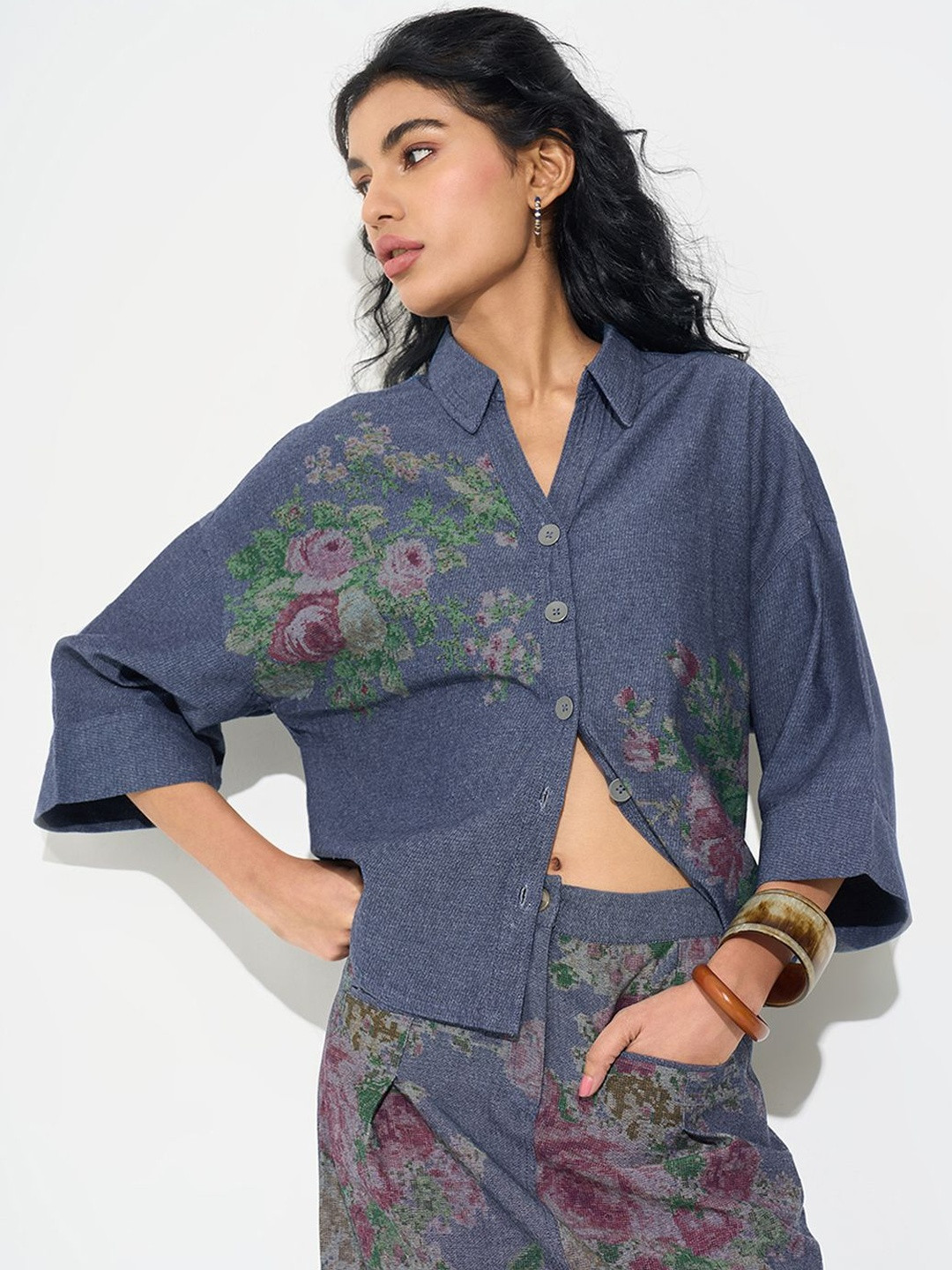 AKKRITI BY PANTALOONS Floral Print Cotton Top