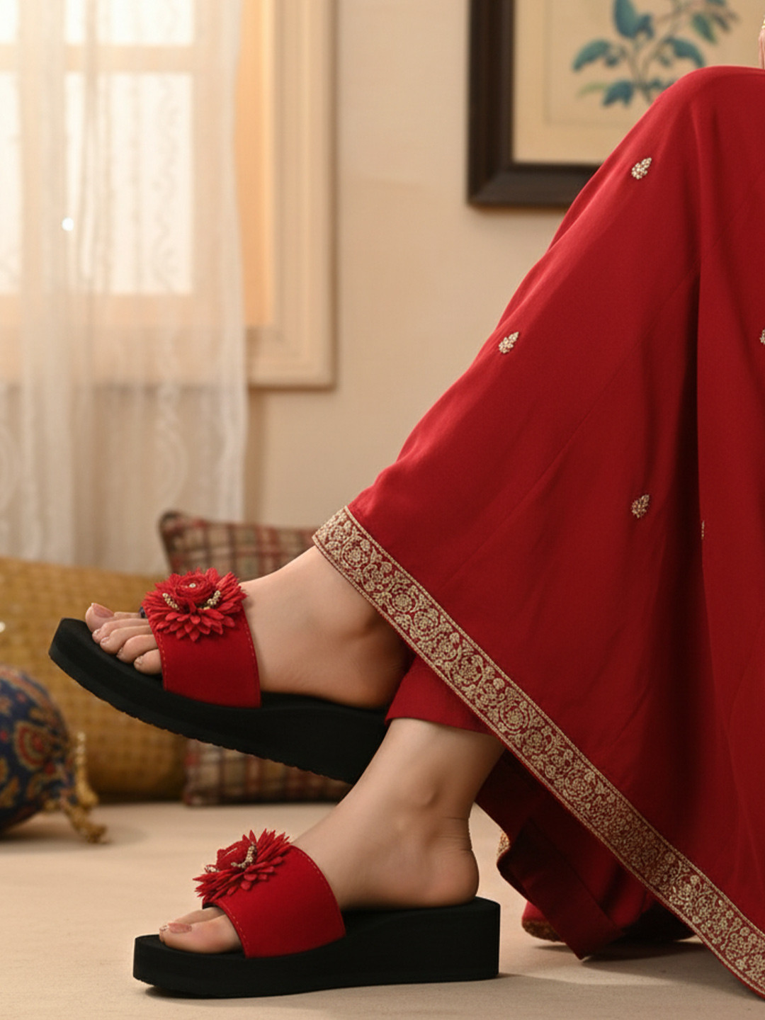 DHAMASA Women Wedge Sandal Heels