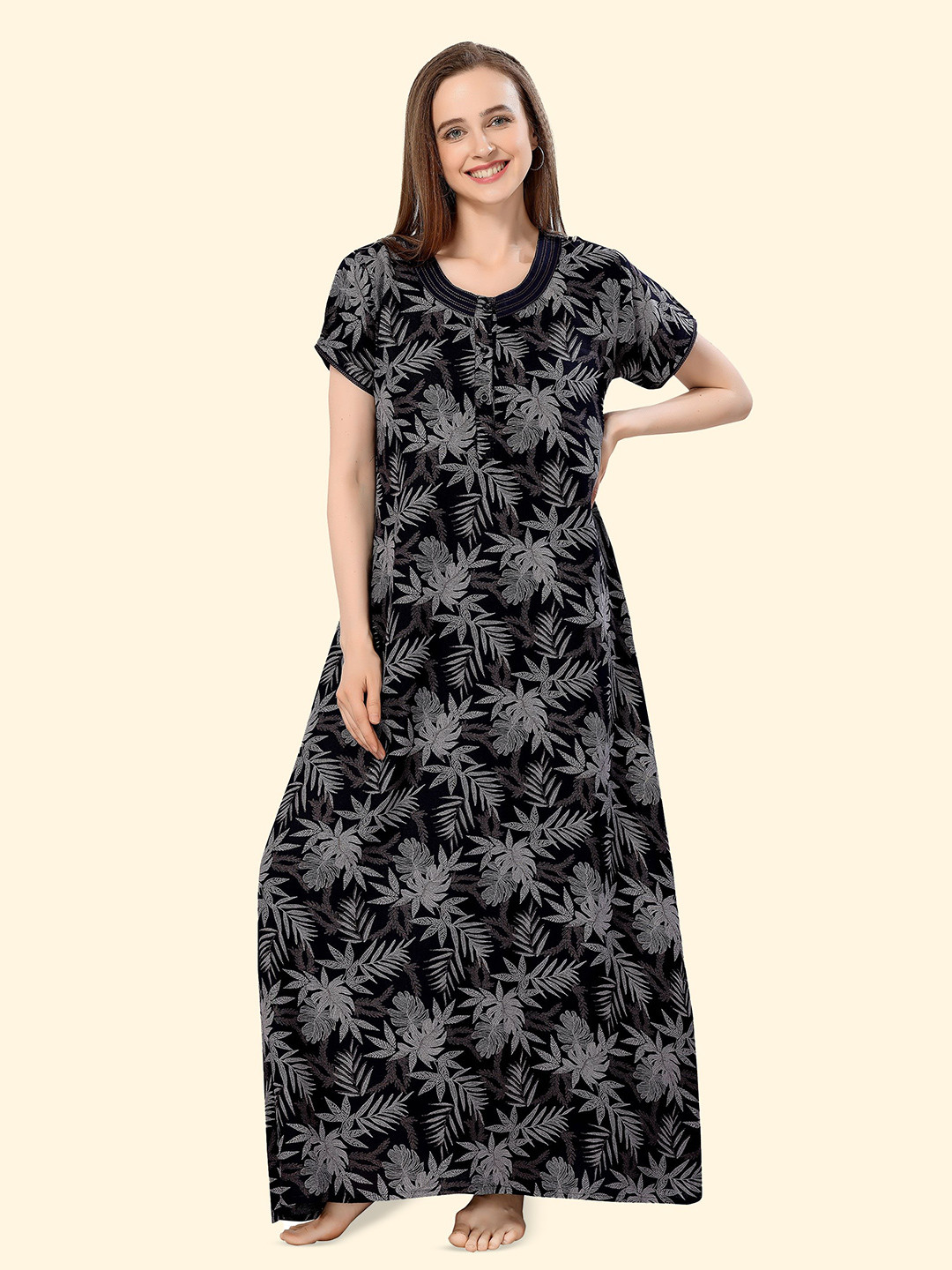 Cloud Soft Floral Printed Maxi Nightdress