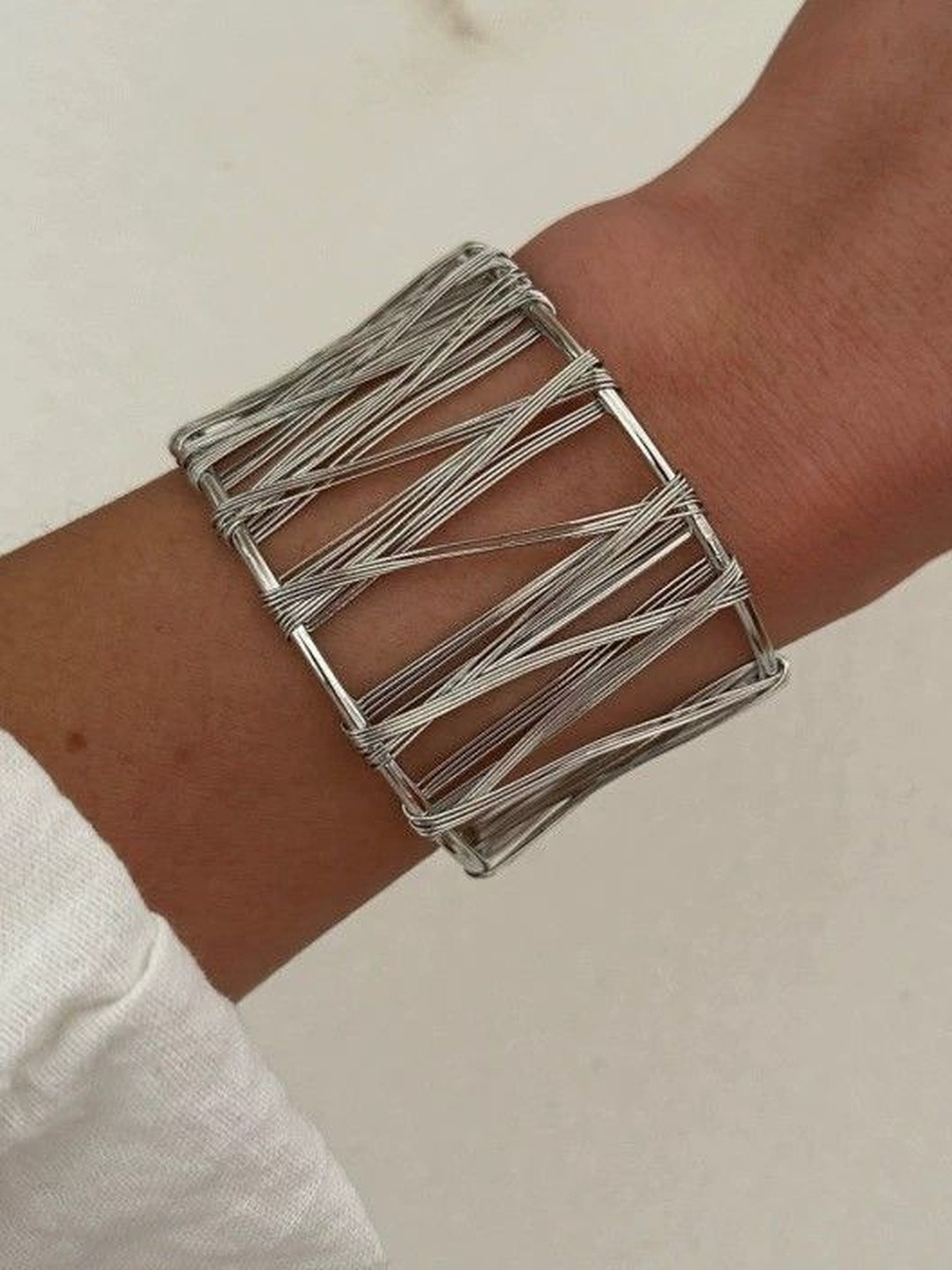 Just Lil Things Crisscross Wire Design Cuff Bracelet