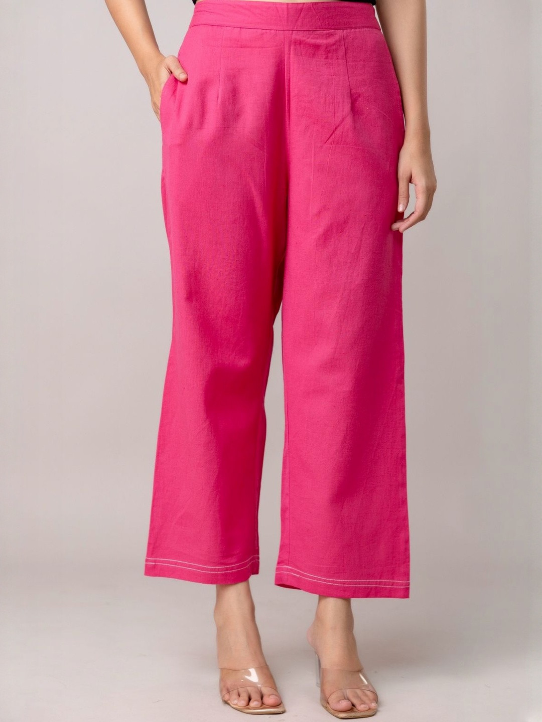Kohsh Women Cotton Wide Leg Trouser Pant Culottes