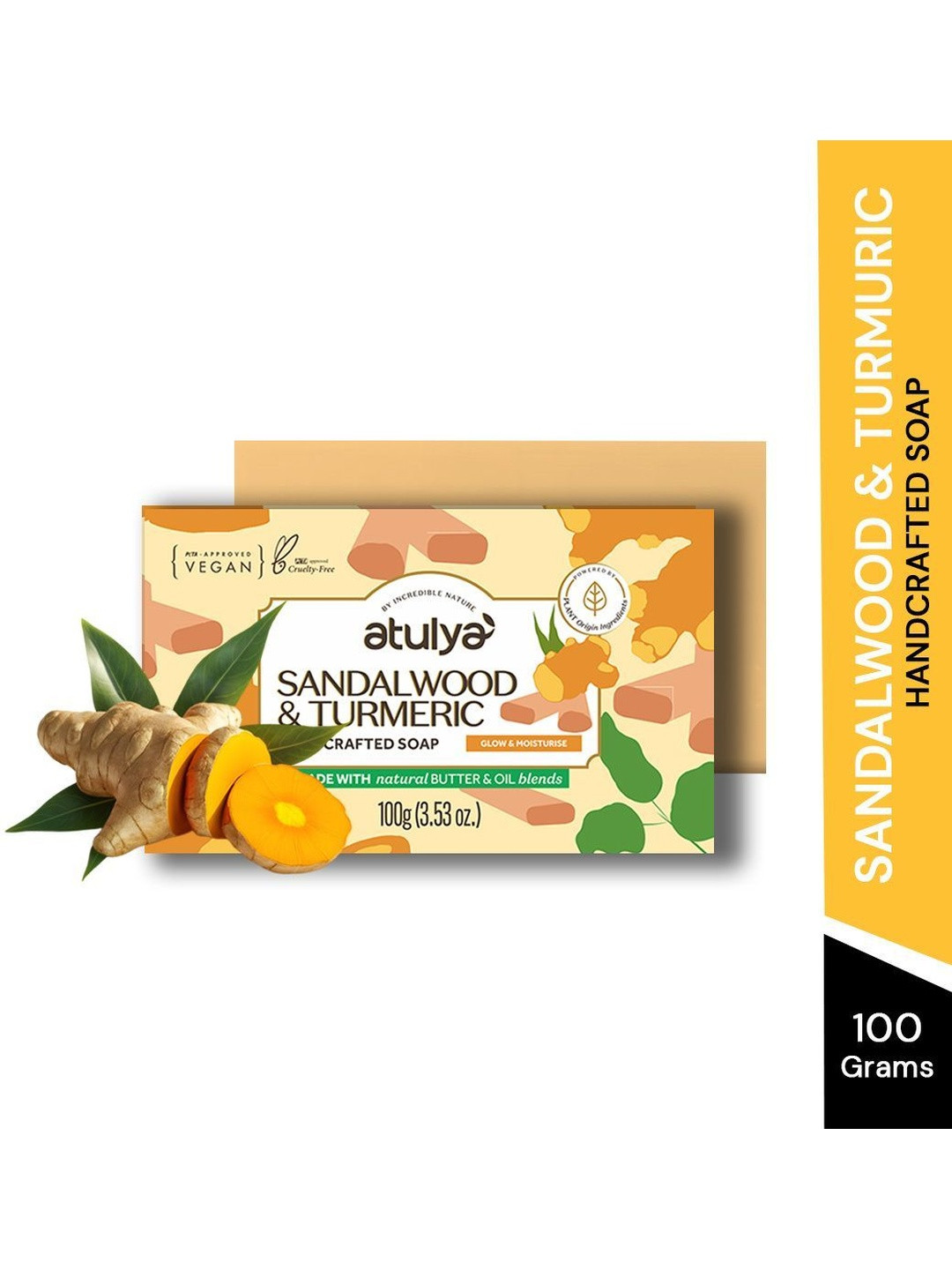 Atulya Sandalwood & Turmeric Soap For Radiant Healthy Glow - 100 g