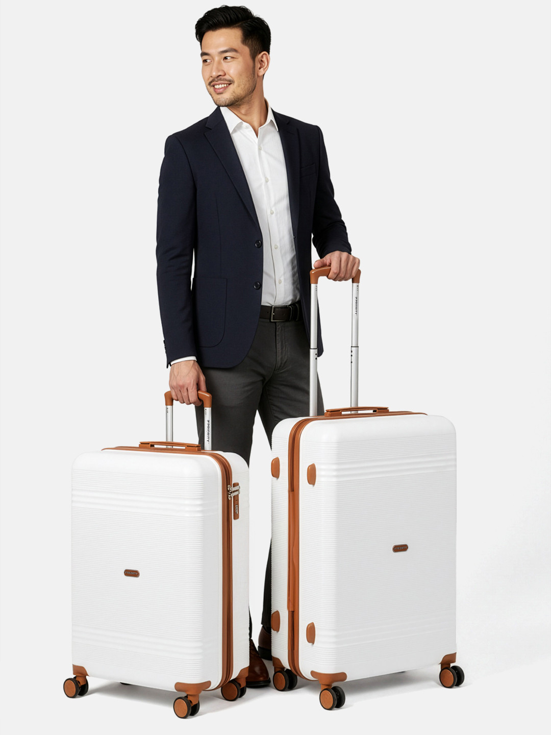 Priority Unisex Set of 2 360 Degree Rotation Hard-Sided Trolley Bags