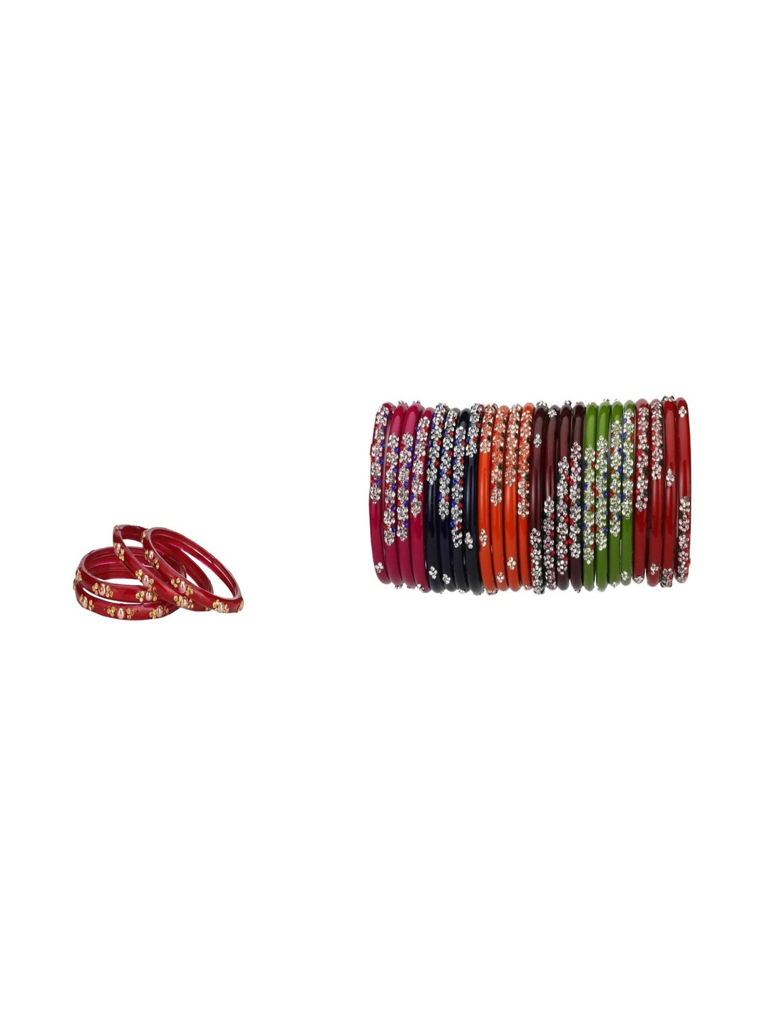 Somil Set Of 28 Glass Bangles Set