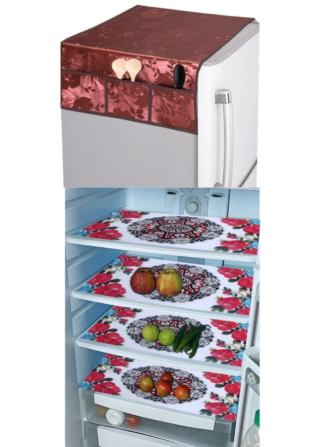 CROSMO 4-Piece PVC Waterproof Fridge Cover Set