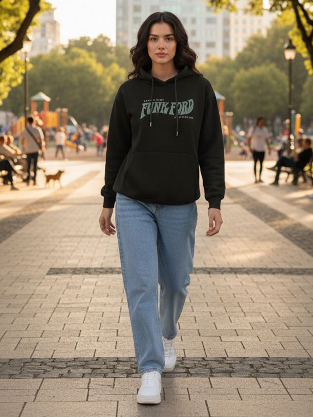 STARFOX Women Hooded High Neck Full Sleeve Sweatshirt