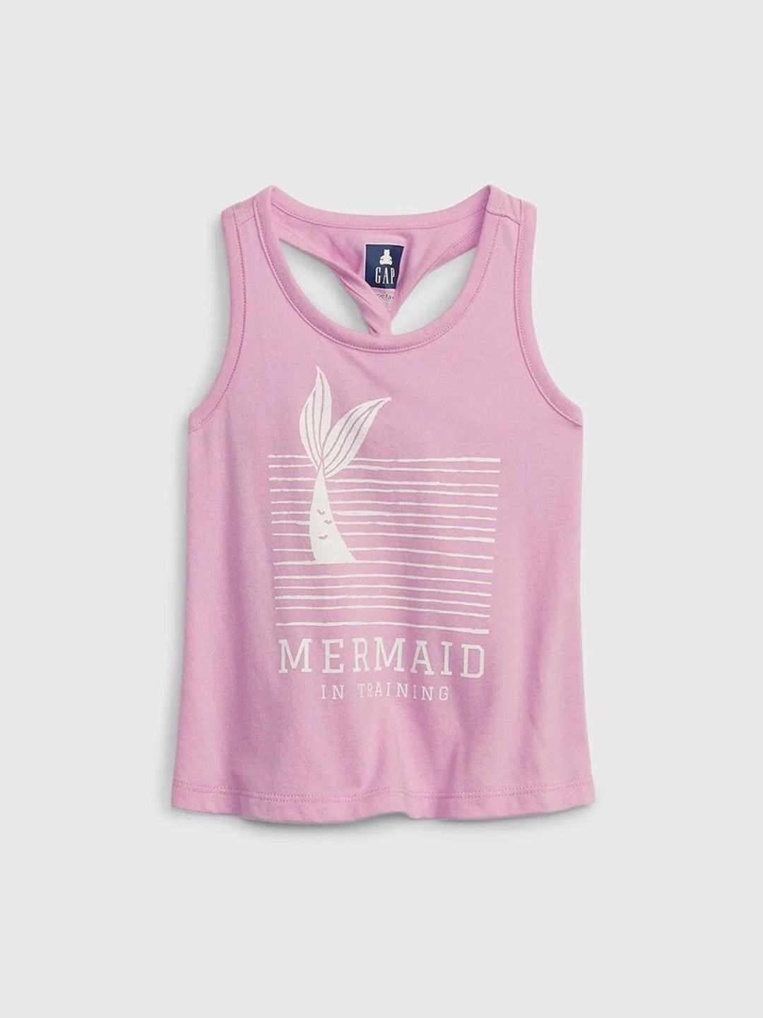 GAP Girls Typography Printed Round Neck Pure Cotton Relaxed Fit T-shirt