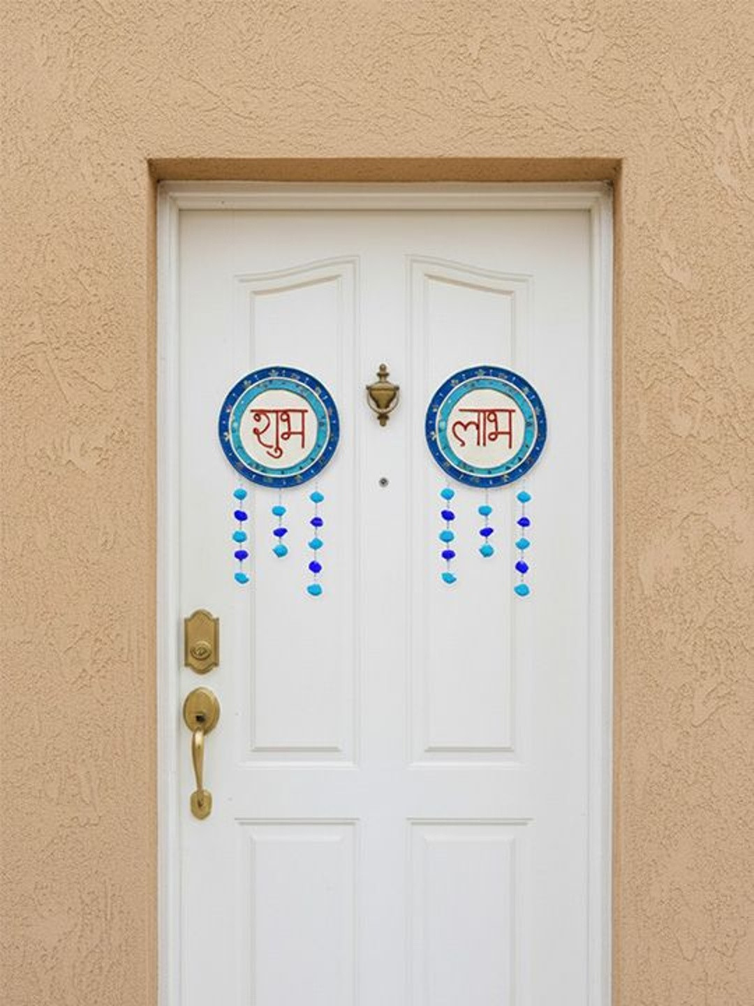 ASIDEA Set of 2 Shubh & Labh Lippan Art Hangings For Main Entrance