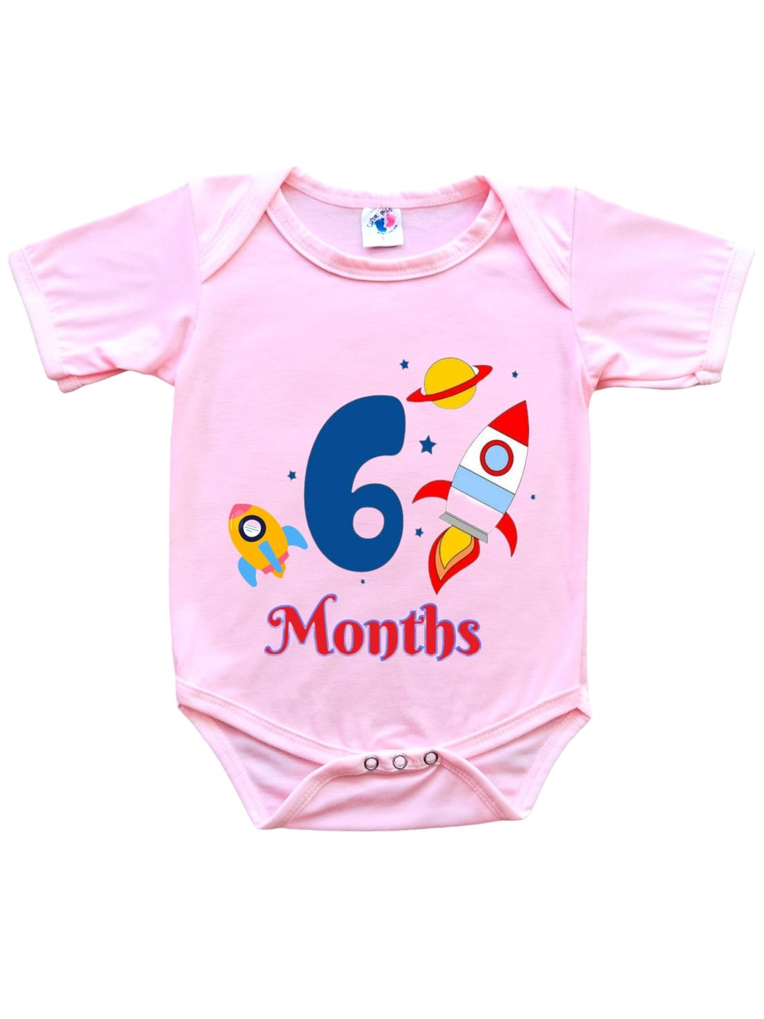 Cute Pals Infants Kids Monthly Milestone 6 Months Birthday Printed Cotton Bodysuit