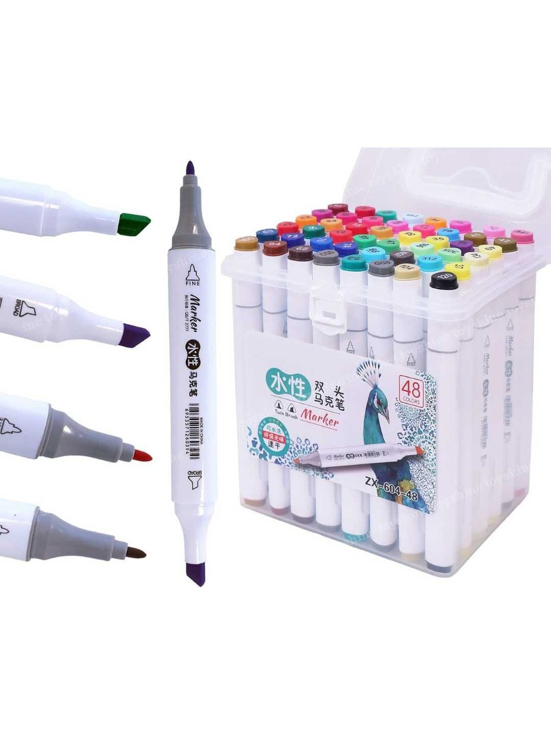 YK 48 Colors Twin Tip Marker Set  Dual Tip Sketch & Drawing Markers