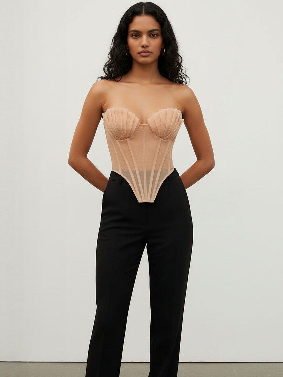 Purple Haze Sweetheart Neck Net Top