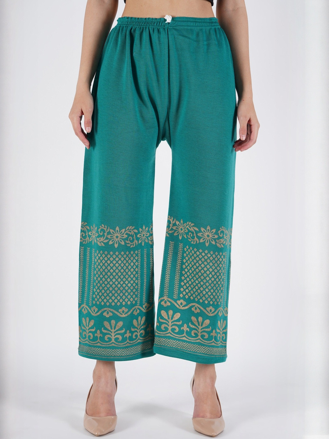 CROWN KING Women Printed Easy Wash Trousers