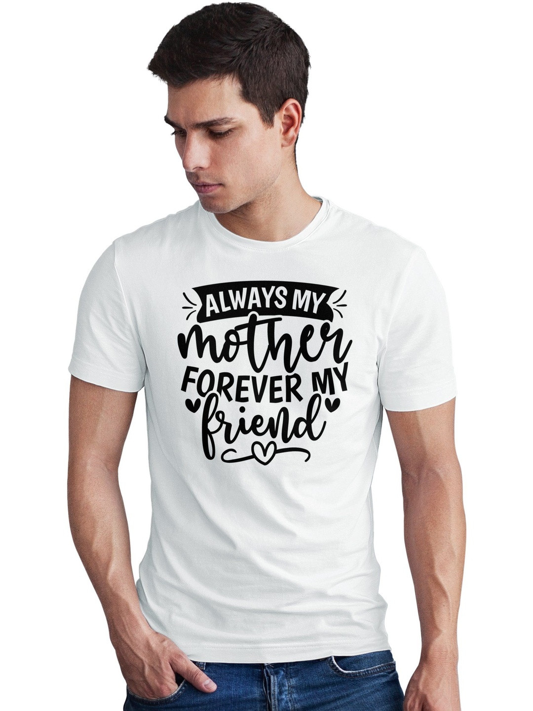 Seekbuylove Men Always My Mother Printed Bio Finish T-shirt