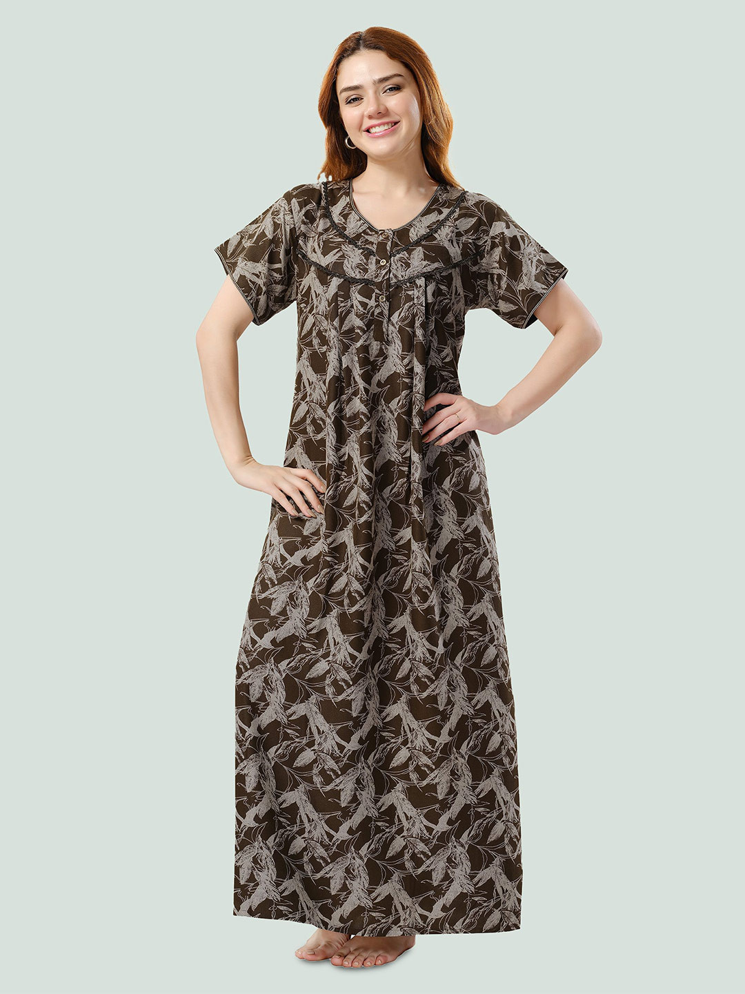 Cloud Soft Floral Printed Maxi Nightdress