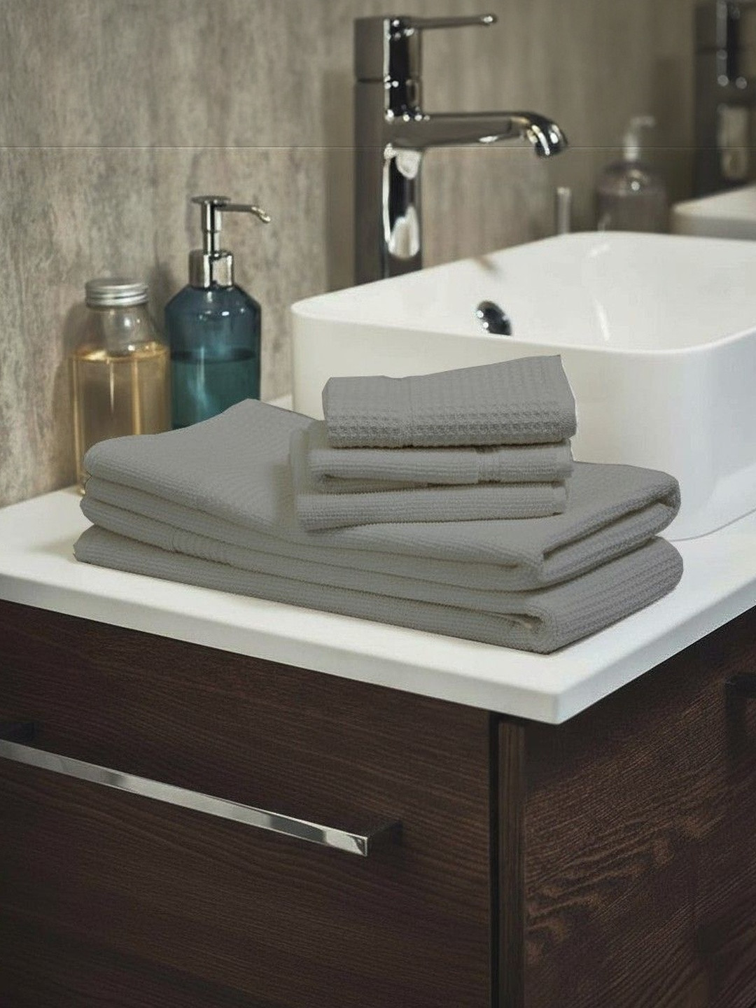 Ackross Grey Cotton 250 GSM Bath Towel