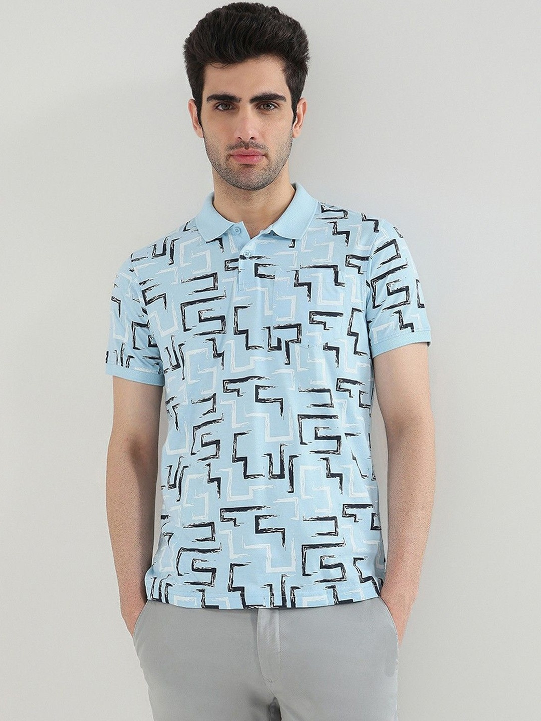 Parx Men Printed Polo Collar T-shirt