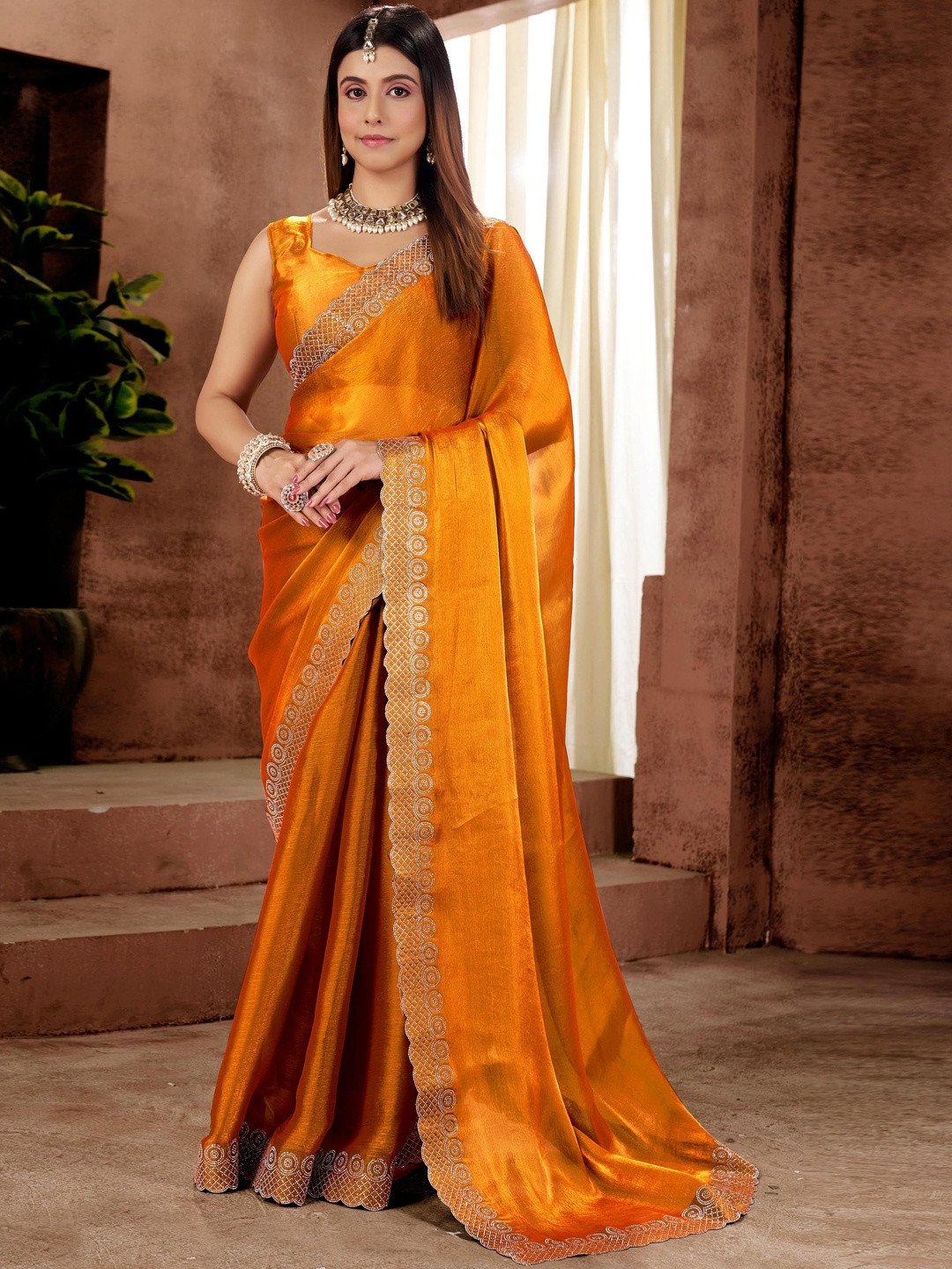 MEAVEN FEB Luxury Glow and Premium Jimmy Choo Saree with Classic Border Work Work Saree