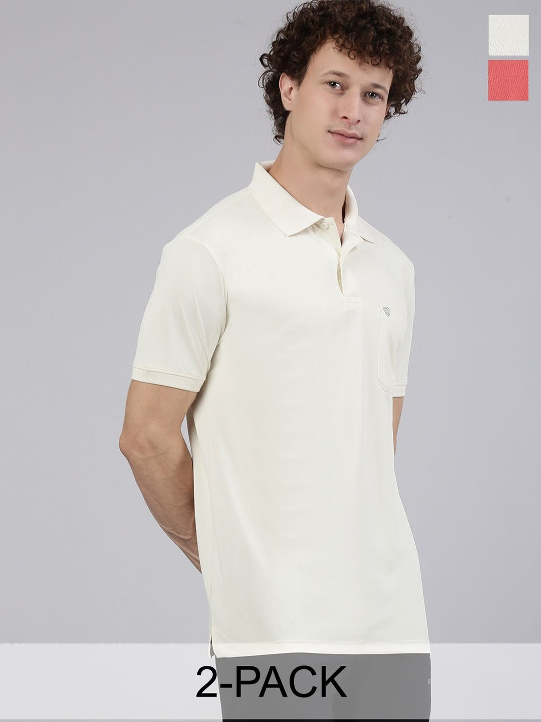 Lux Cozi Men Pack Of 2 Polo Neck Lounge Tshirts