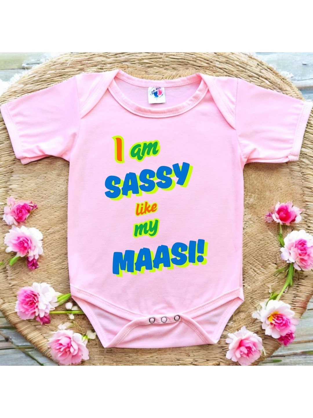 Cute Pals Infants I am Sassy like My Maasi Printed Cotton Bodysuit