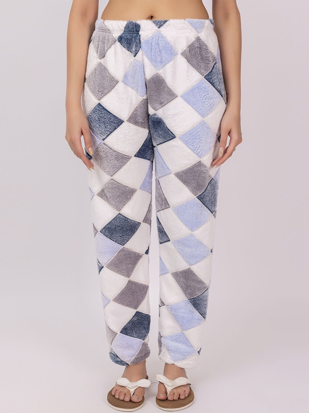 RG BY S.S. Clothing Women Checked Woollen Straight-Leg Lounge Pants