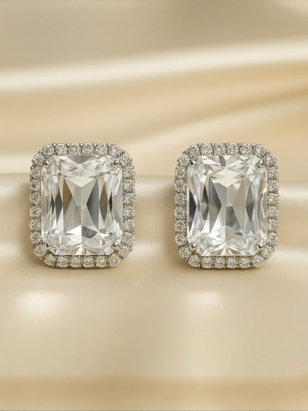Nui Artificial Stones Studded Korean Square Studs