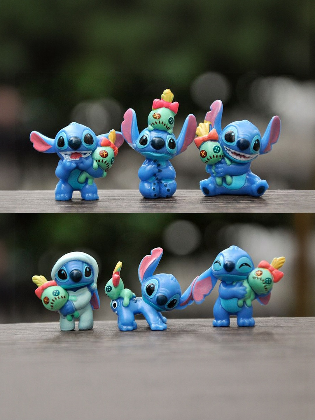 DEALSEVEN FASHION Pack Of 6 Blue Disney Stitch Doll Mini Figurine Decoration
