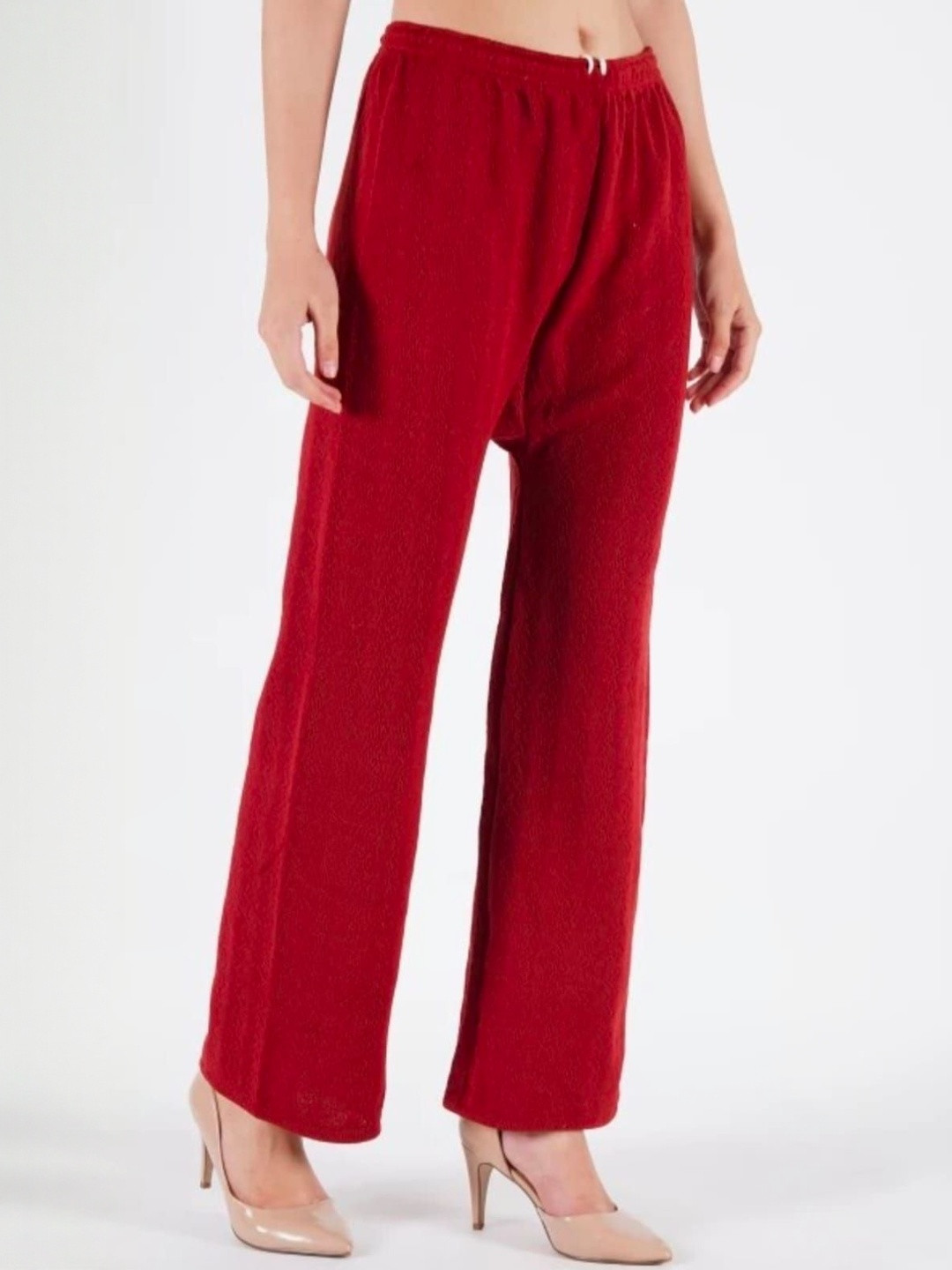 CROWN KING Women Regular Fit Mid-Rise Parallel Trousers