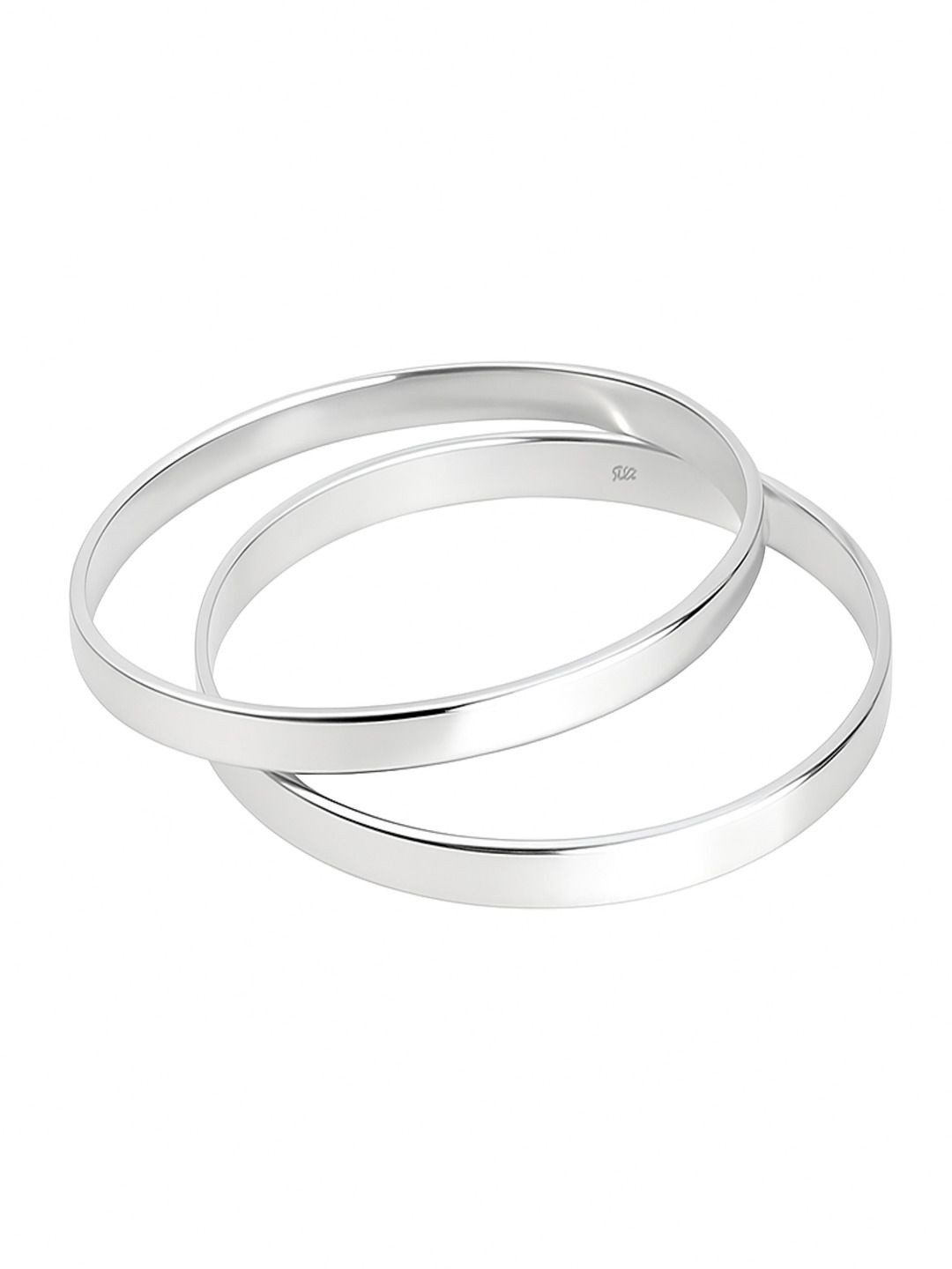 SWARN SILVER Set Of 2 Silver-Plated Bangles