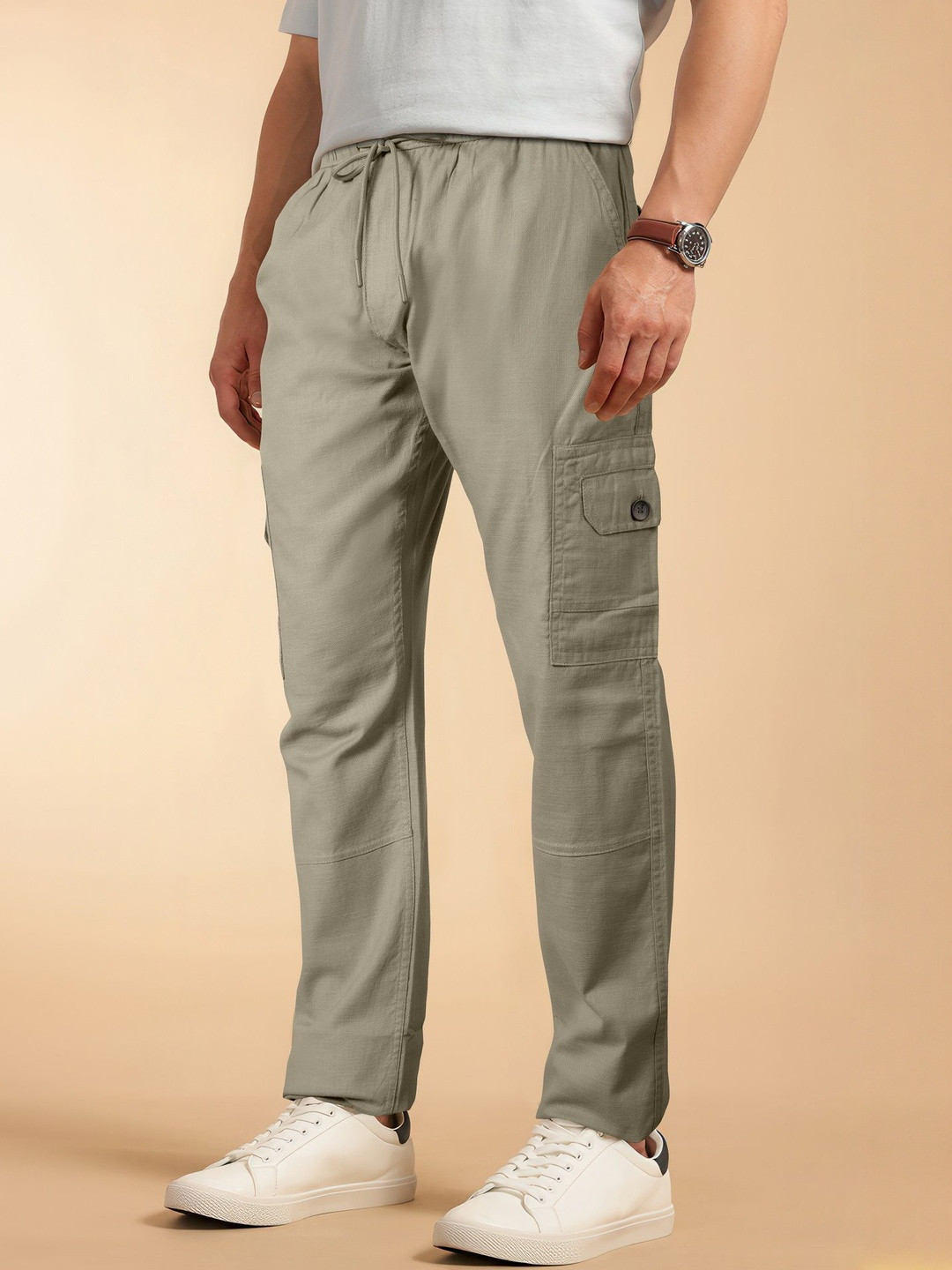 Jb Just BLACK Men Relaxed Fit Cargo Style Casual Trousers