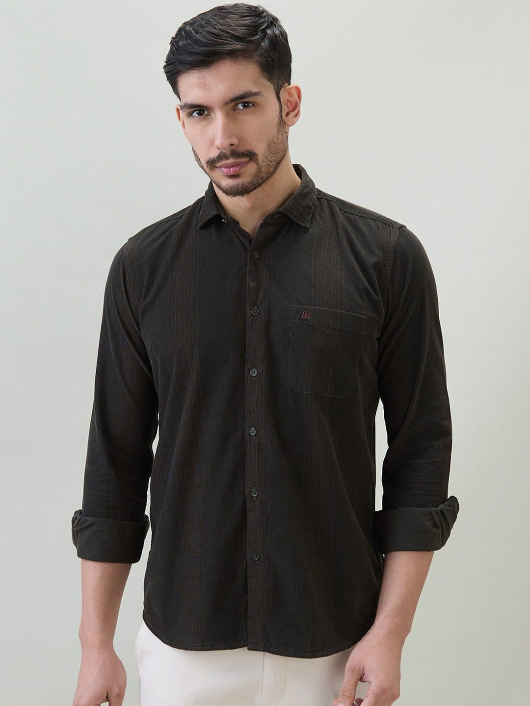 Raymond Striped Regular Fit Fancy Cotton Shirt